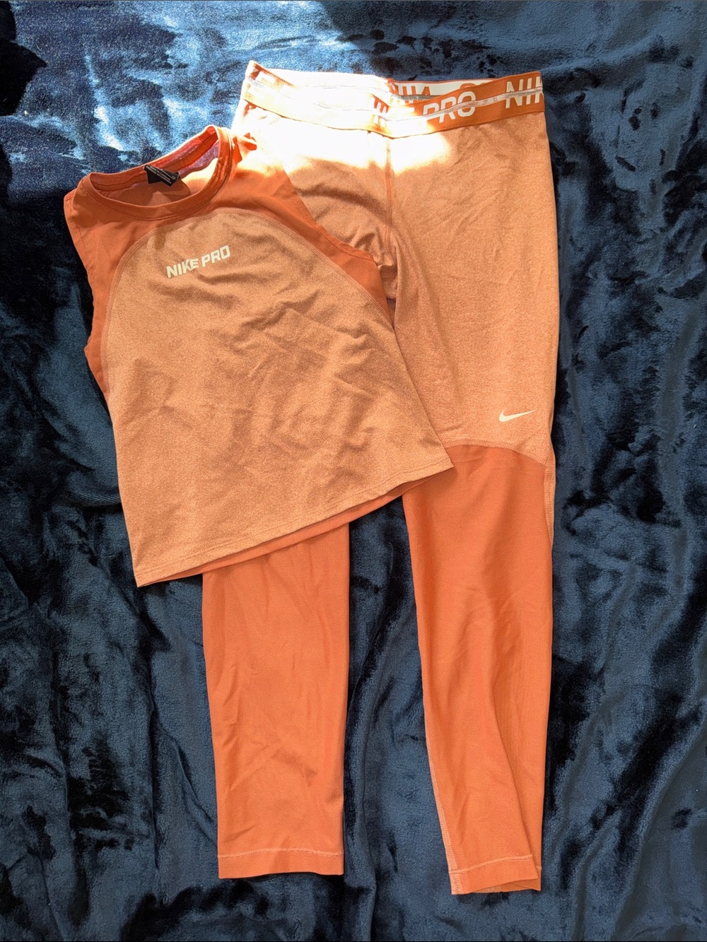 Woman’s Coral Athletic Leggings and Top Set